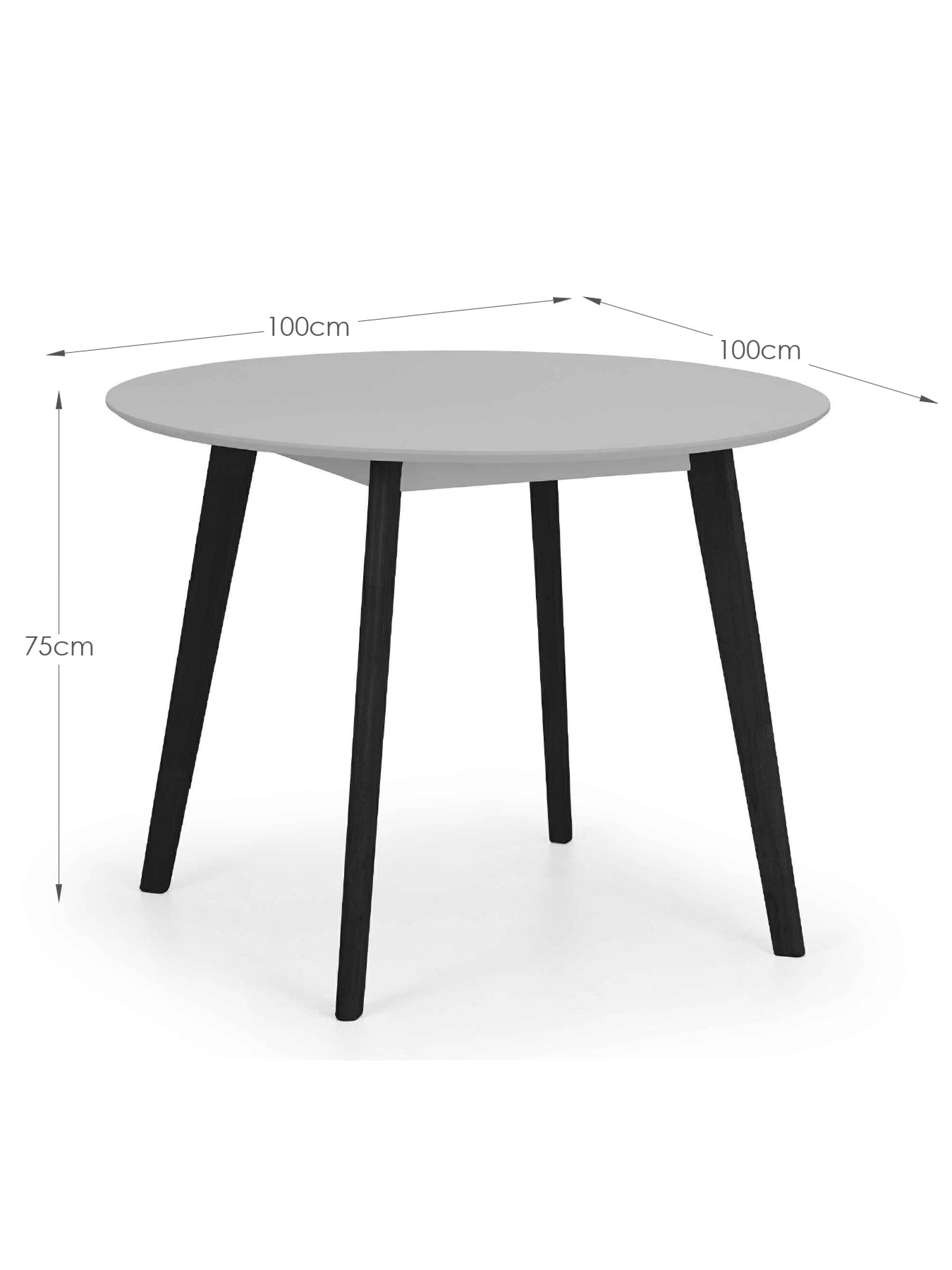 Casa Grey Round Table and 4 Grey Casa Chairs – Grey and Black
