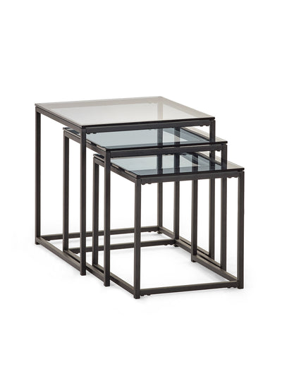 Chicago Nest Of 3 Tables Smoked Glass