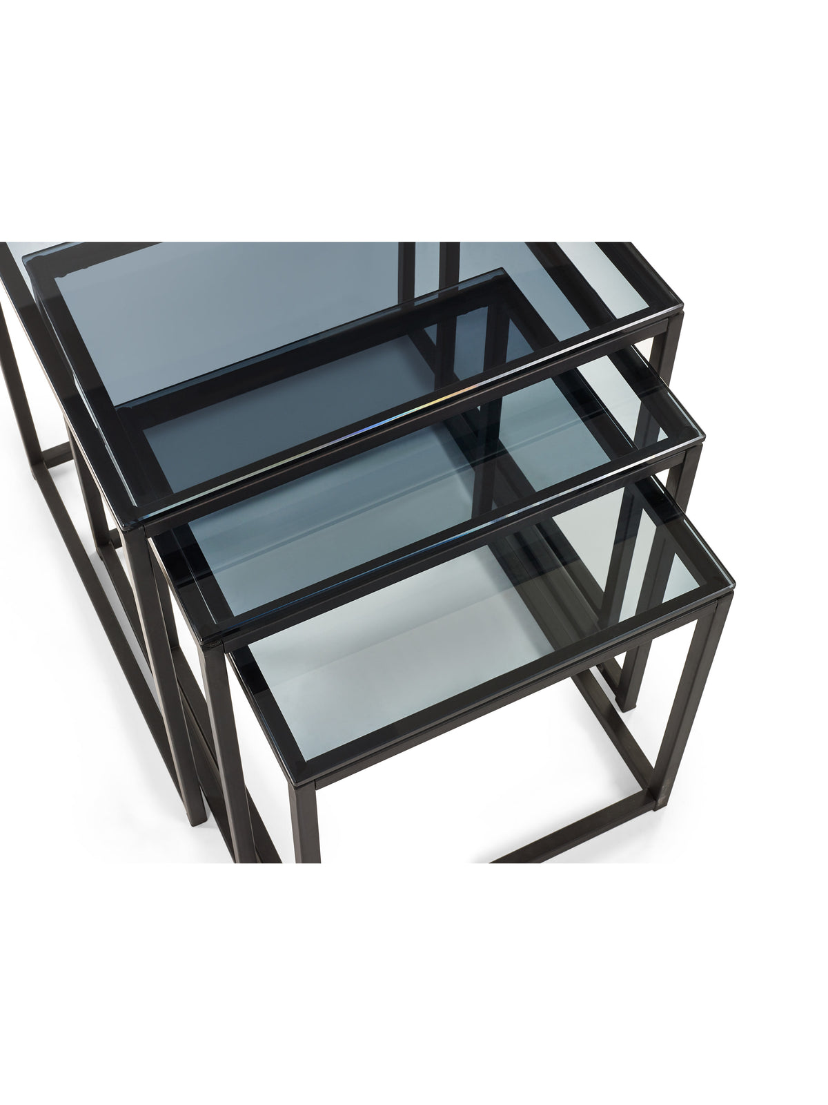Chicago Nest Of 3 Tables Smoked Glass