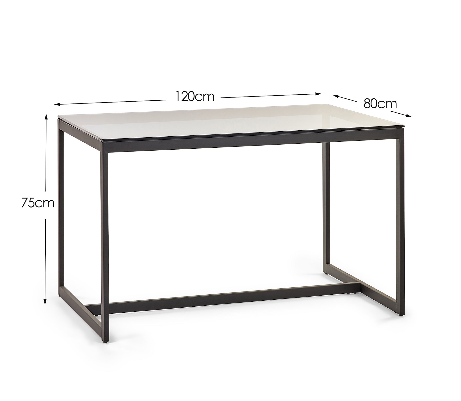 Chicago Dining Table Smoked Glass – Julian Bowen, view 4