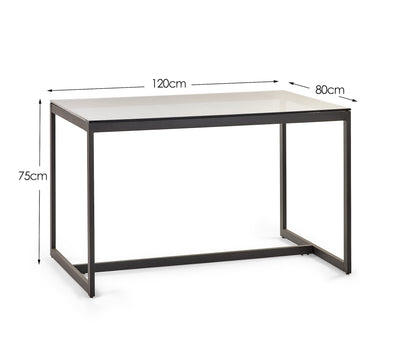 Chicago Dining Table Smoked Glass – Julian Bowen, view 4