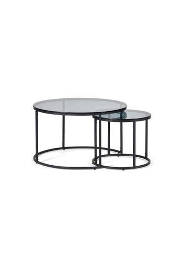 Chicago Round Nesting Coffee Tables Smoked Glass