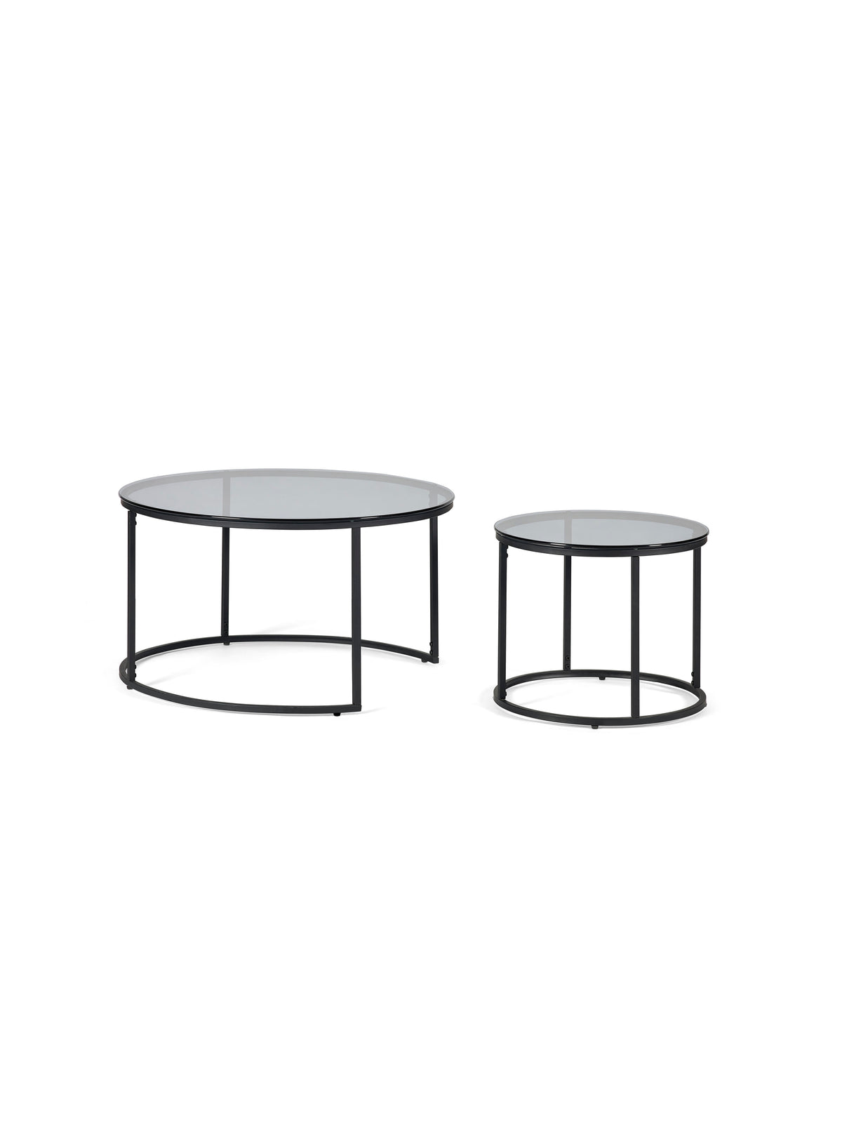 Chicago Round Nesting Coffee Tables Smoked Glass