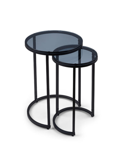Chicago Round Nesting Side Tables Smoked Glass