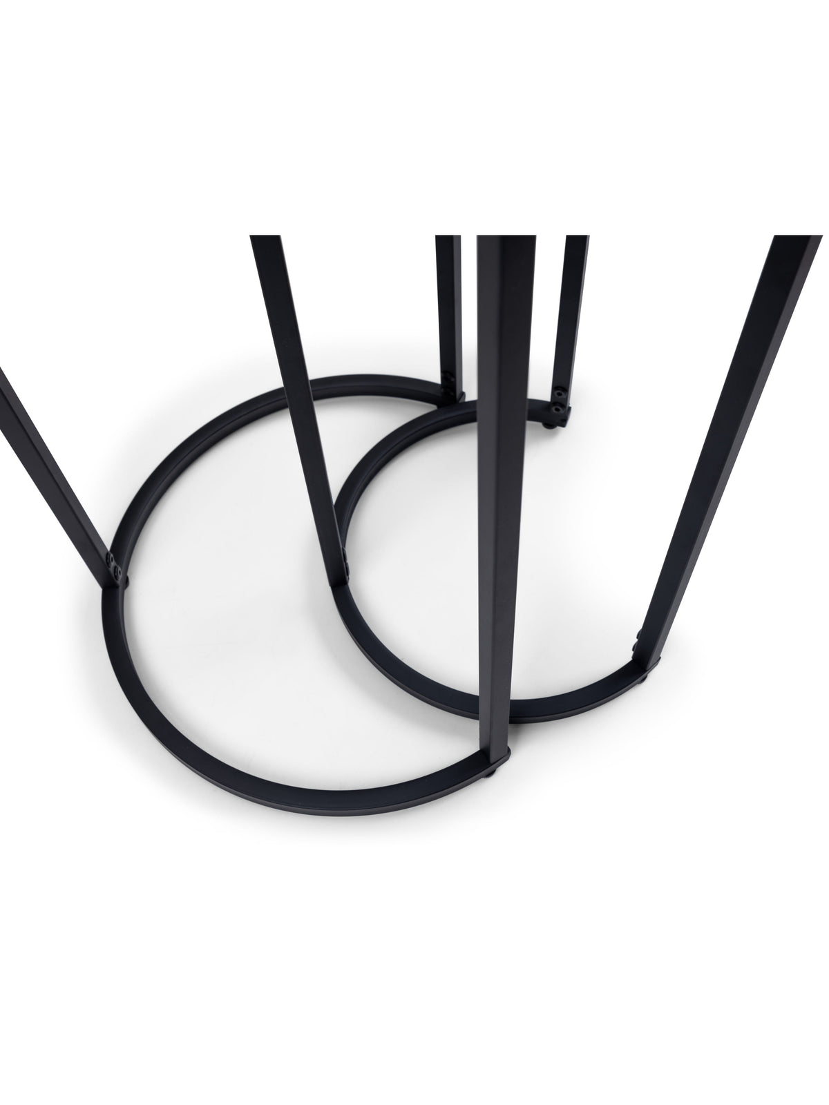 Chicago Round Nesting Side Tables Smoked Glass