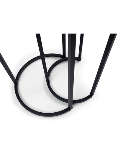 Chicago Round Nesting Side Tables Smoked Glass
