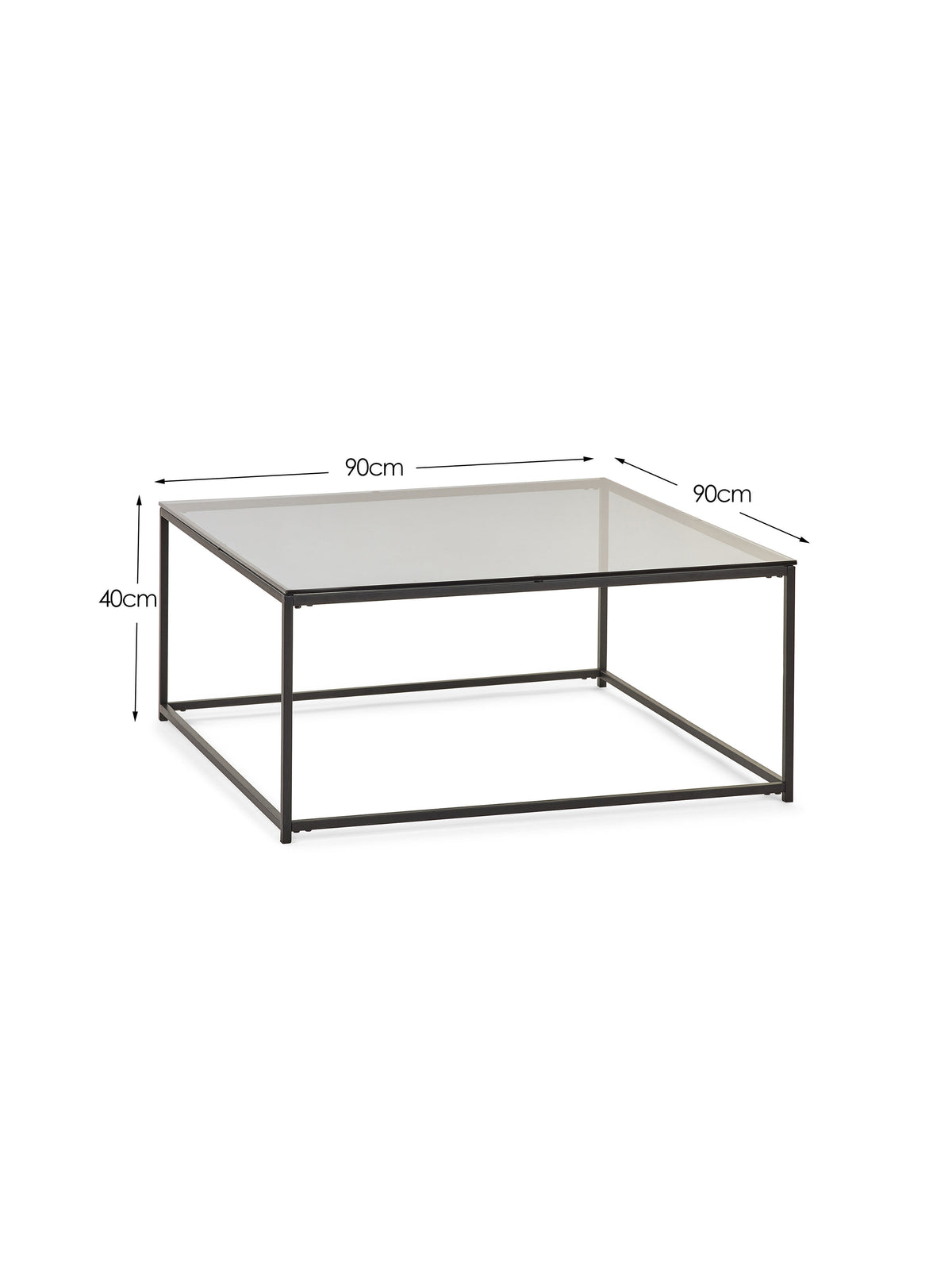 Chicago Square Coffee Table Smoked Glass