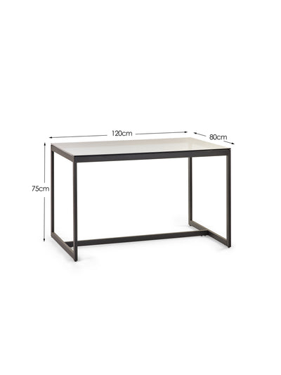 Chicago Dining Table & 4 Burgess Blue Chairs – Smoked Glass
