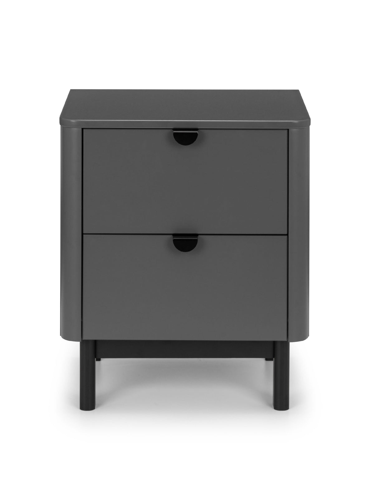 Chloe 2 Drawer Bedside - Storm Grey/Black