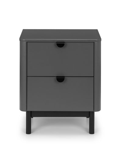 Chloe 2 Drawer Bedside - Storm Grey/Black