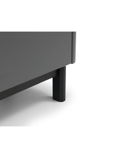 Chloe 2 Drawer Bedside - Storm Grey/Black