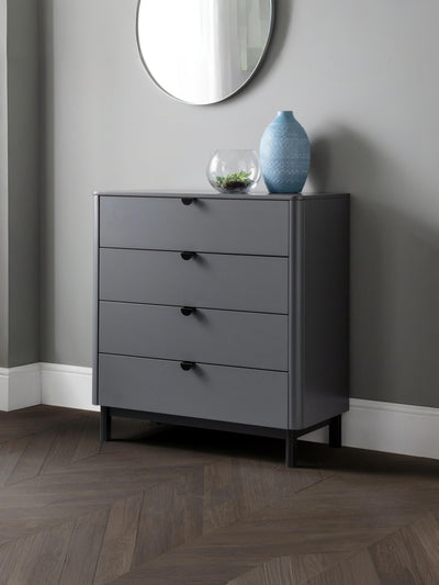 Chloe 4 Drawer Chest - Storm Grey/Black