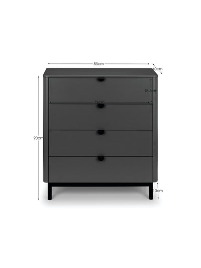 Chloe 4 Drawer Chest - Storm Grey/Black