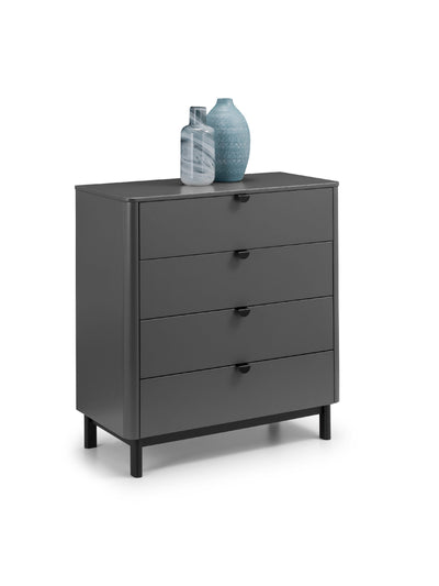 Chloe 4 Drawer Chest - Storm Grey/Black