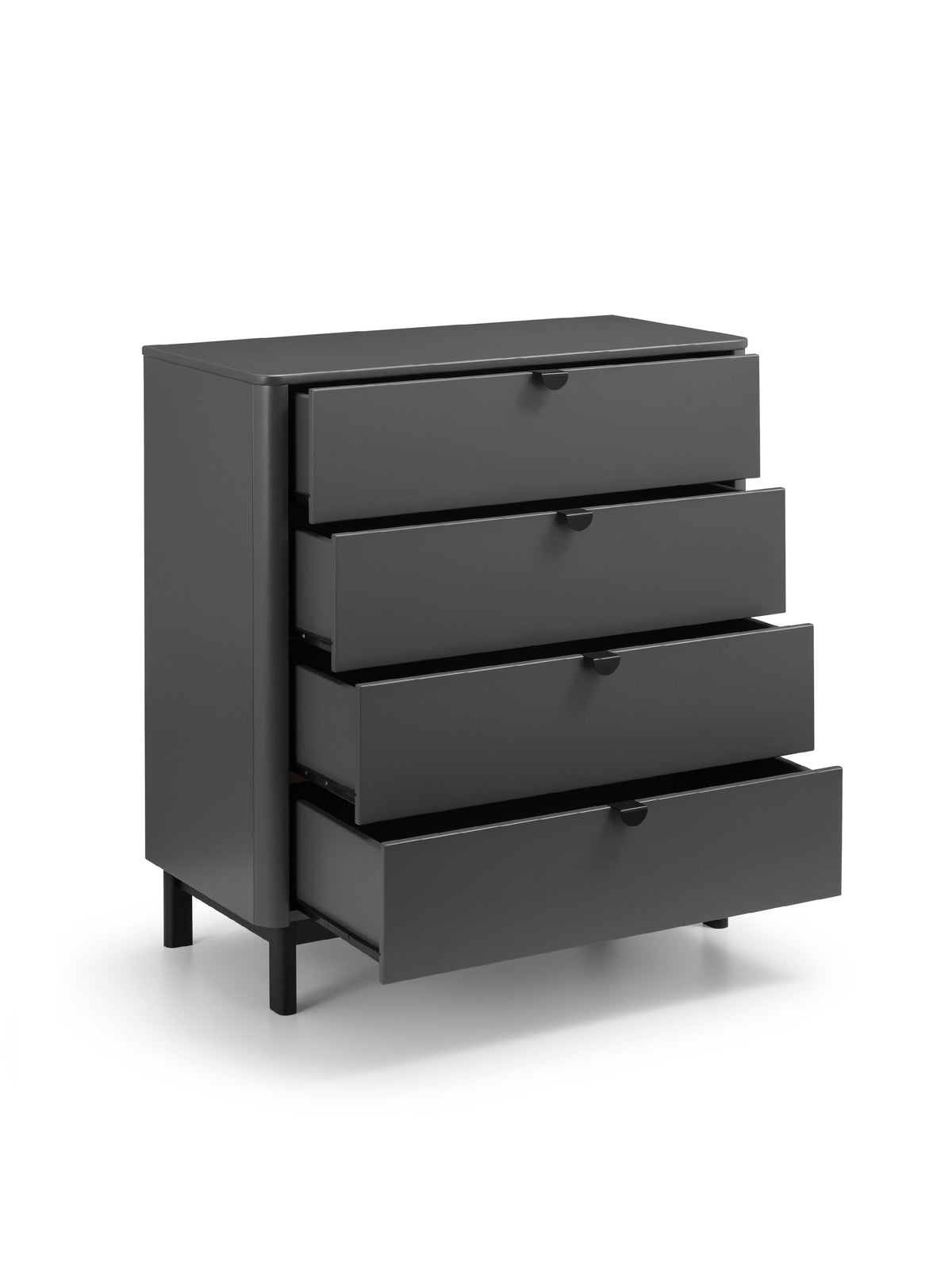 Chloe 4 Drawer Chest - Storm Grey/Black