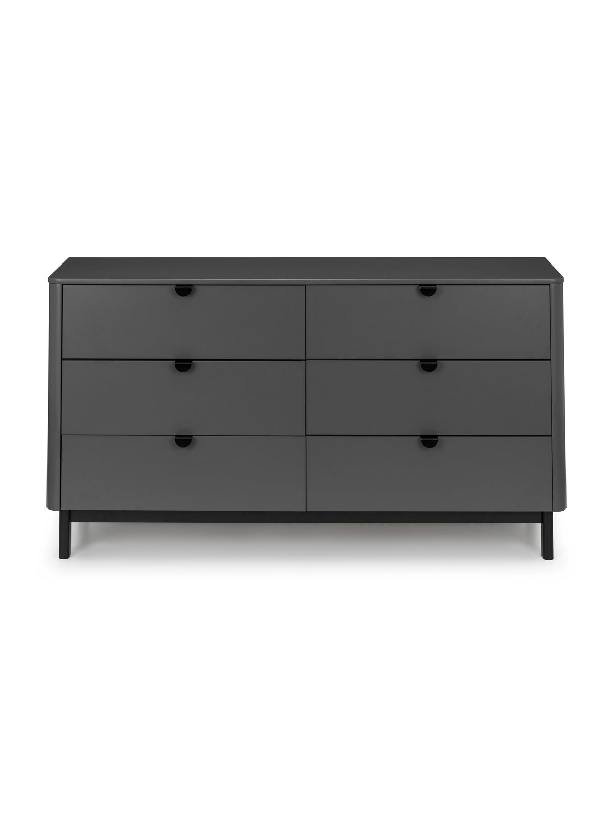 Chloe 6 Drawer Wide Chest - Storm Grey/Black