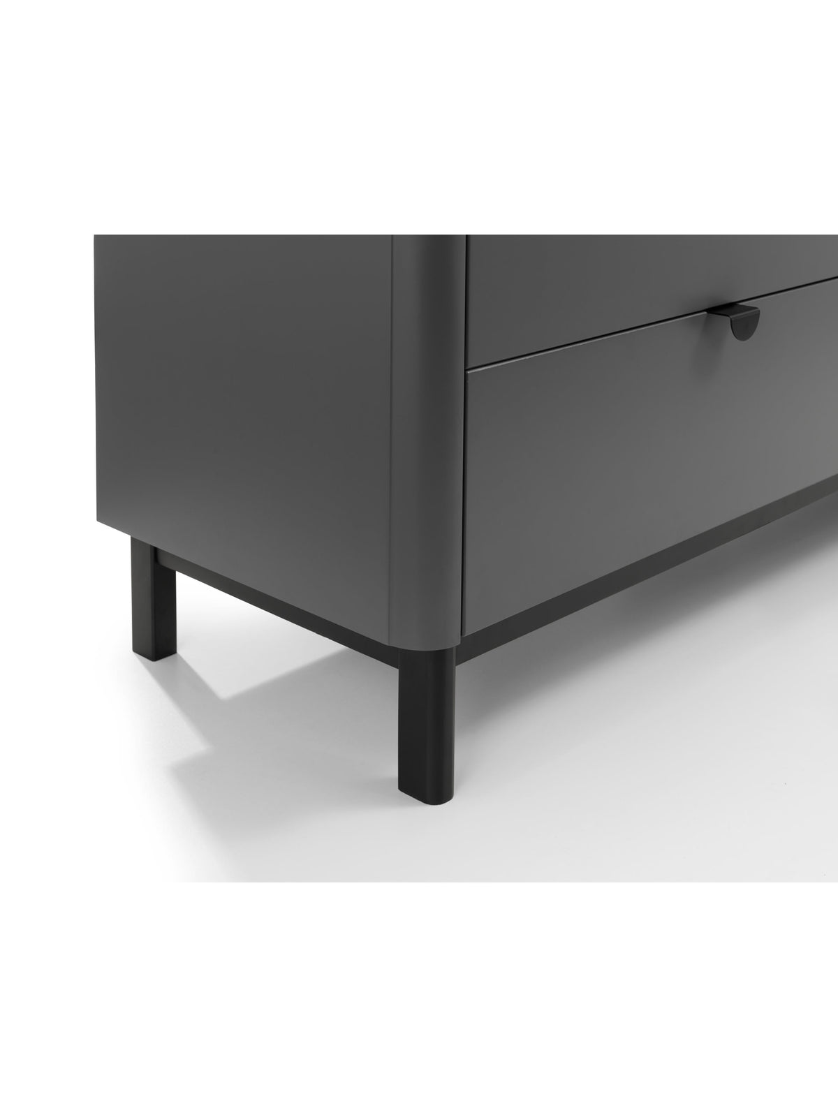 Chloe 6 Drawer Wide Chest - Storm Grey/Black