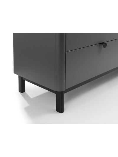Chloe 6 Drawer Wide Chest - Storm Grey/Black