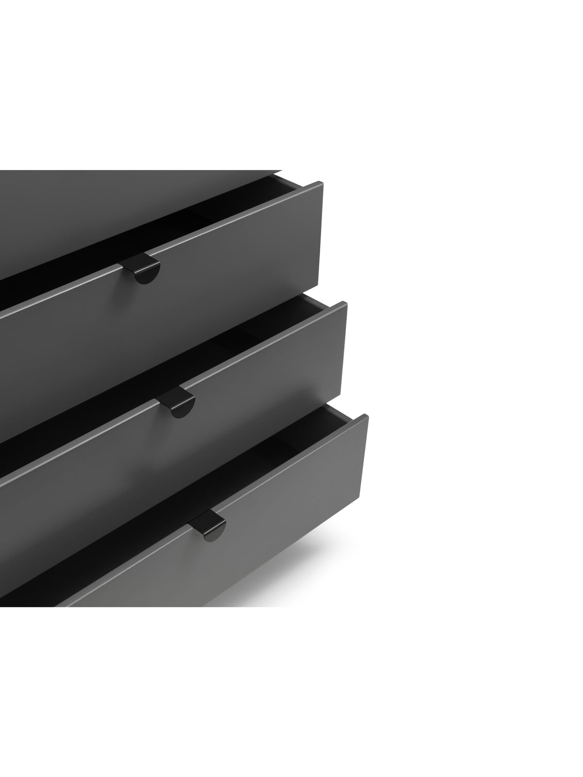 Chloe 6 Drawer Wide Chest - Storm Grey/Black