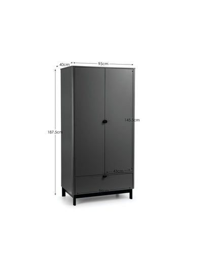 Chloe 2 Door 1 Drawer Wardrobe