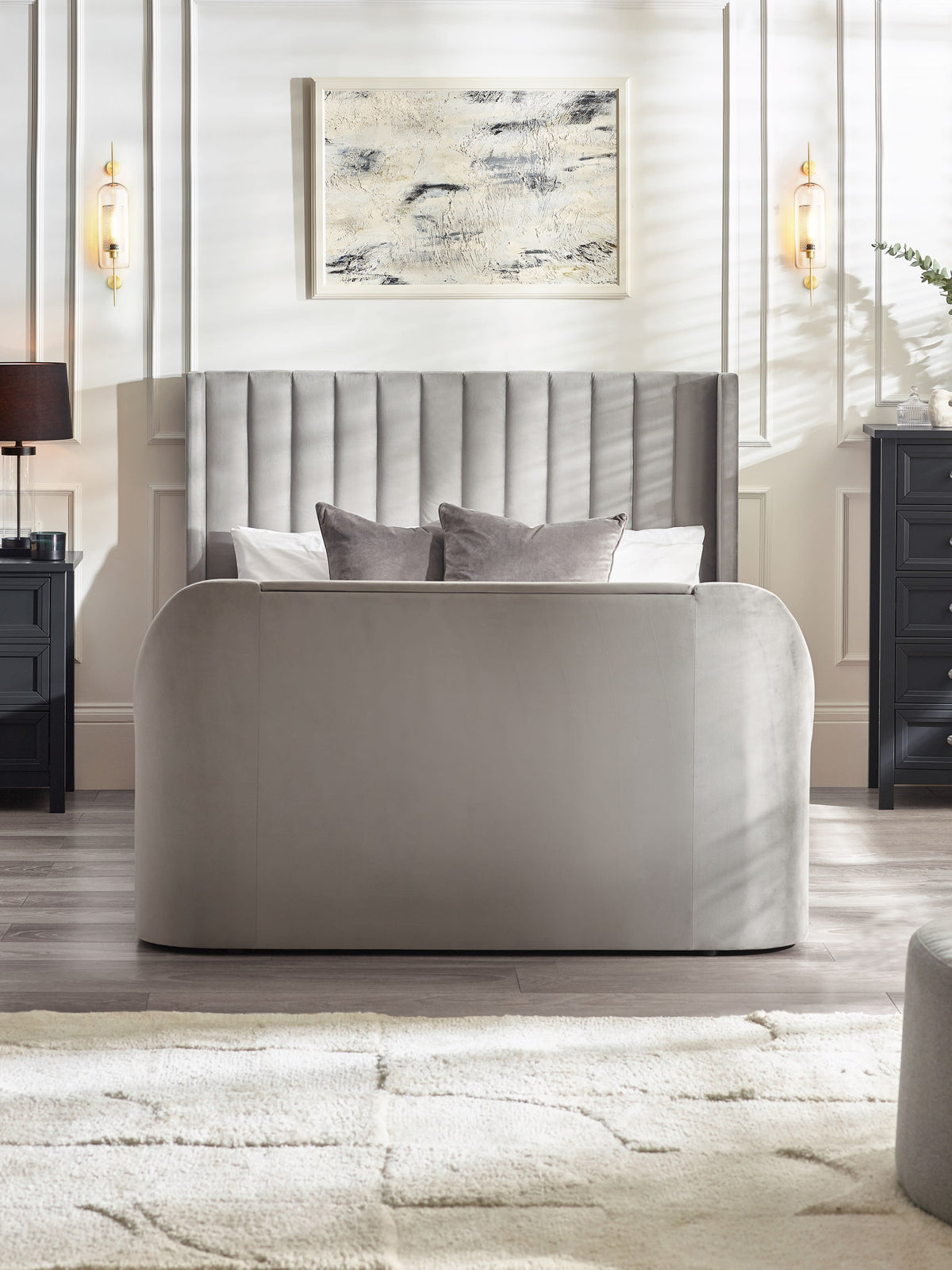 Clara Ottoman TV Bed - Light Grey