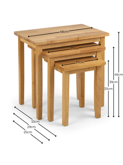 Cleo Nest Of Tables - Natural Oak Finish