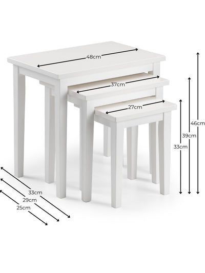 Cleo Nest Of Tables - Pure White Finish