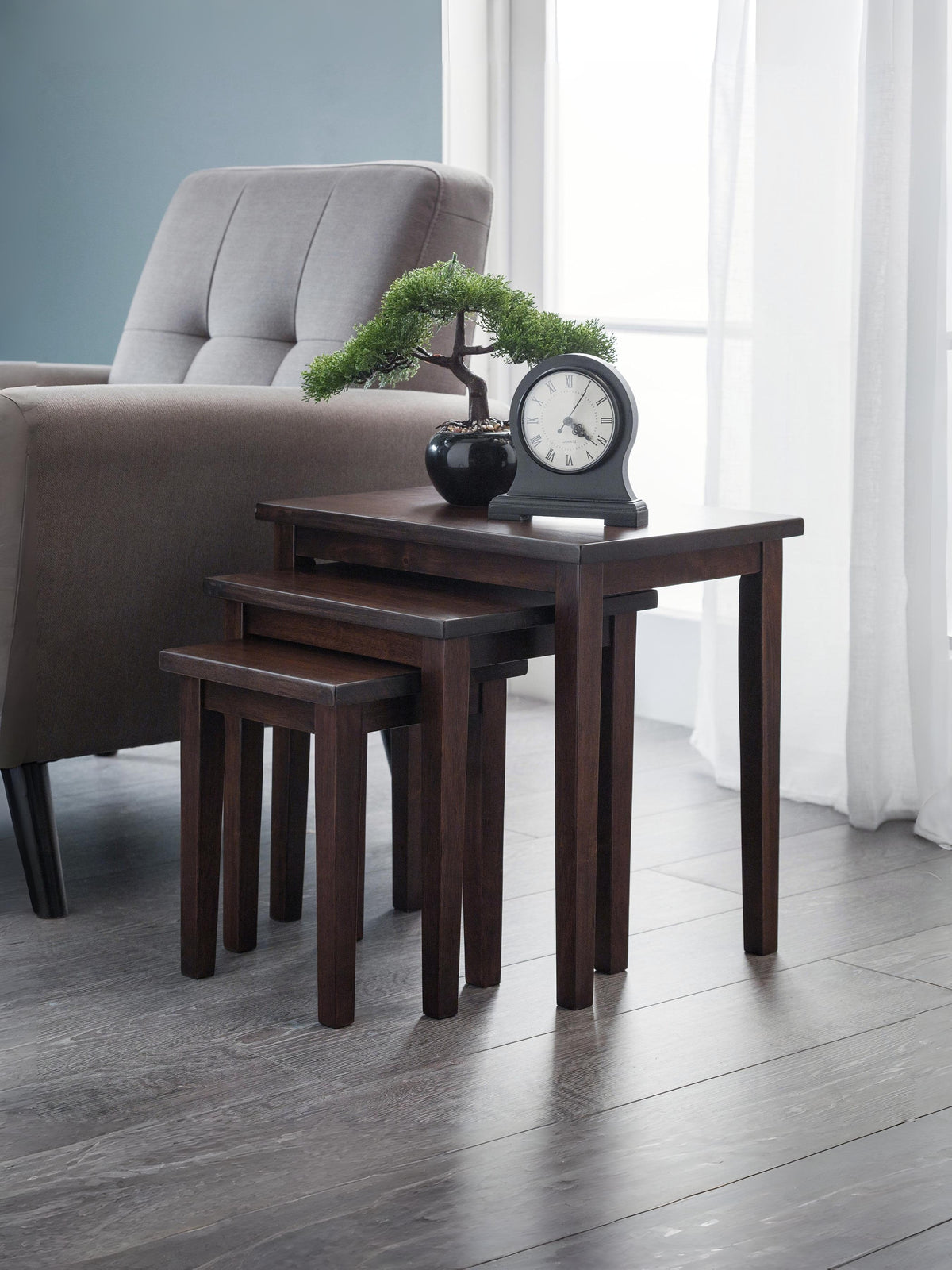 Cleo Nest Of Tables - Mahogany Finish