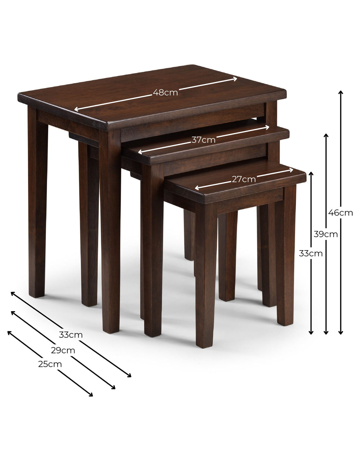 Cleo Nest Of Tables - Mahogany Finish