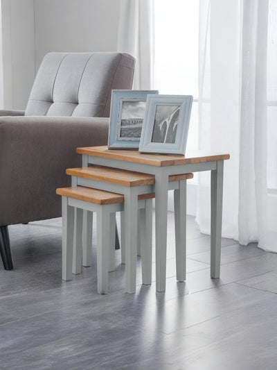 Cleo Nest Of Tables 2 Tone Grey & Oak