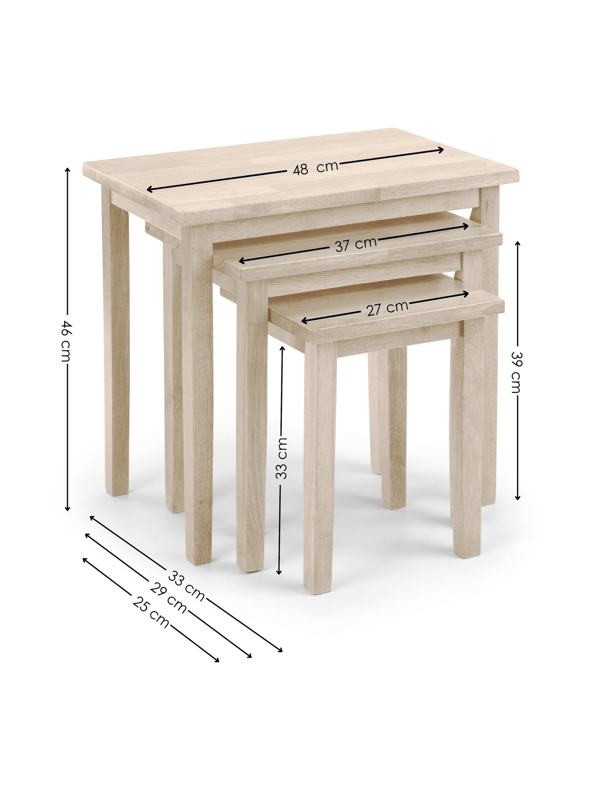 Cleo White Wash Nest of Tables