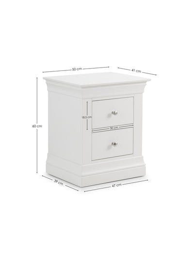 Clermont 2 Drawer Bedside Cabinet