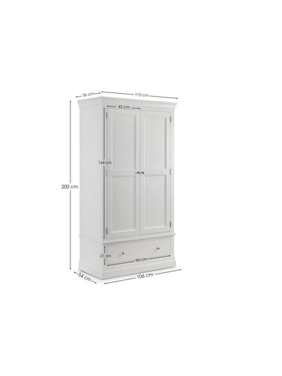 Clermont 2 Door 1 Drawer Wardrobe