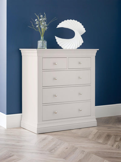 Clermont 3+2 Drawer Chest - Light Grey