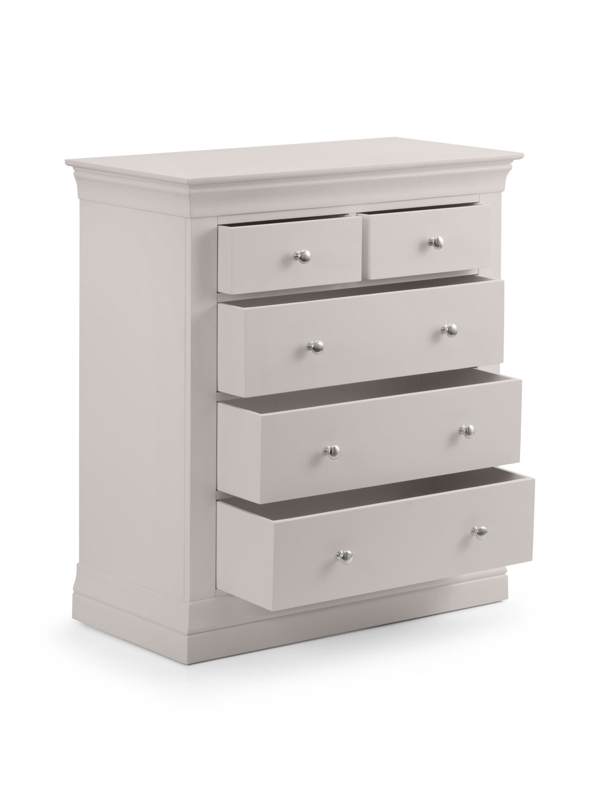 Clermont 3+2 Drawer Chest - Light Grey