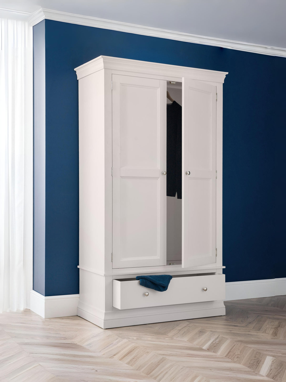 Clermont 2 Door 1 Drawer Wardrobe - Light Grey