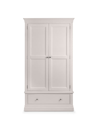 Clermont 2 Door 1 Drawer Wardrobe - Light Grey