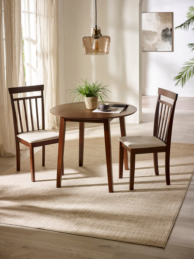 Coast Set of 2 Walnut Slat Back Wooden Dining Chairs – Walnut Effect
