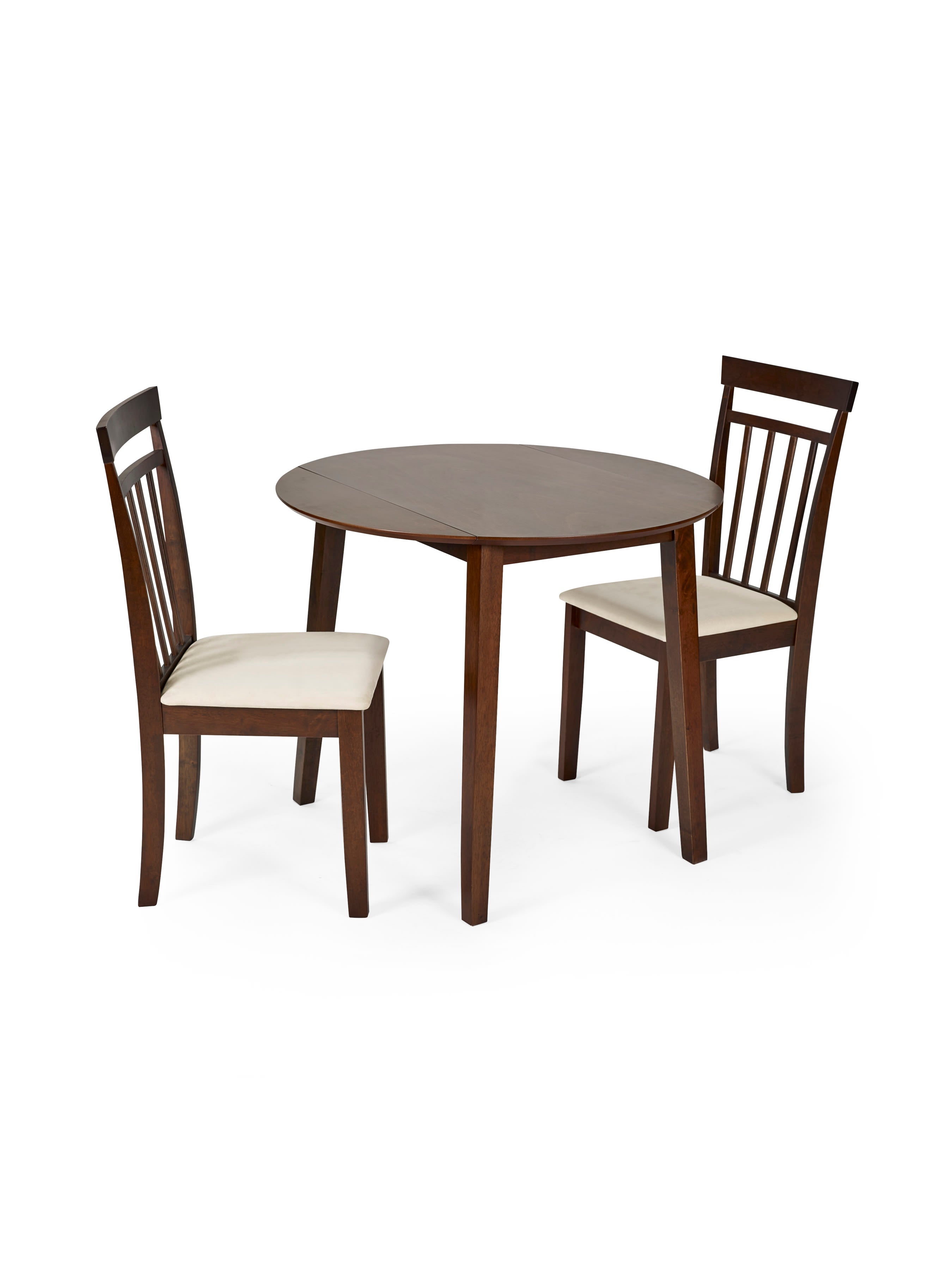 Coast Set of 2 Walnut Slat Back Wooden Dining Chairs – Walnut Effect