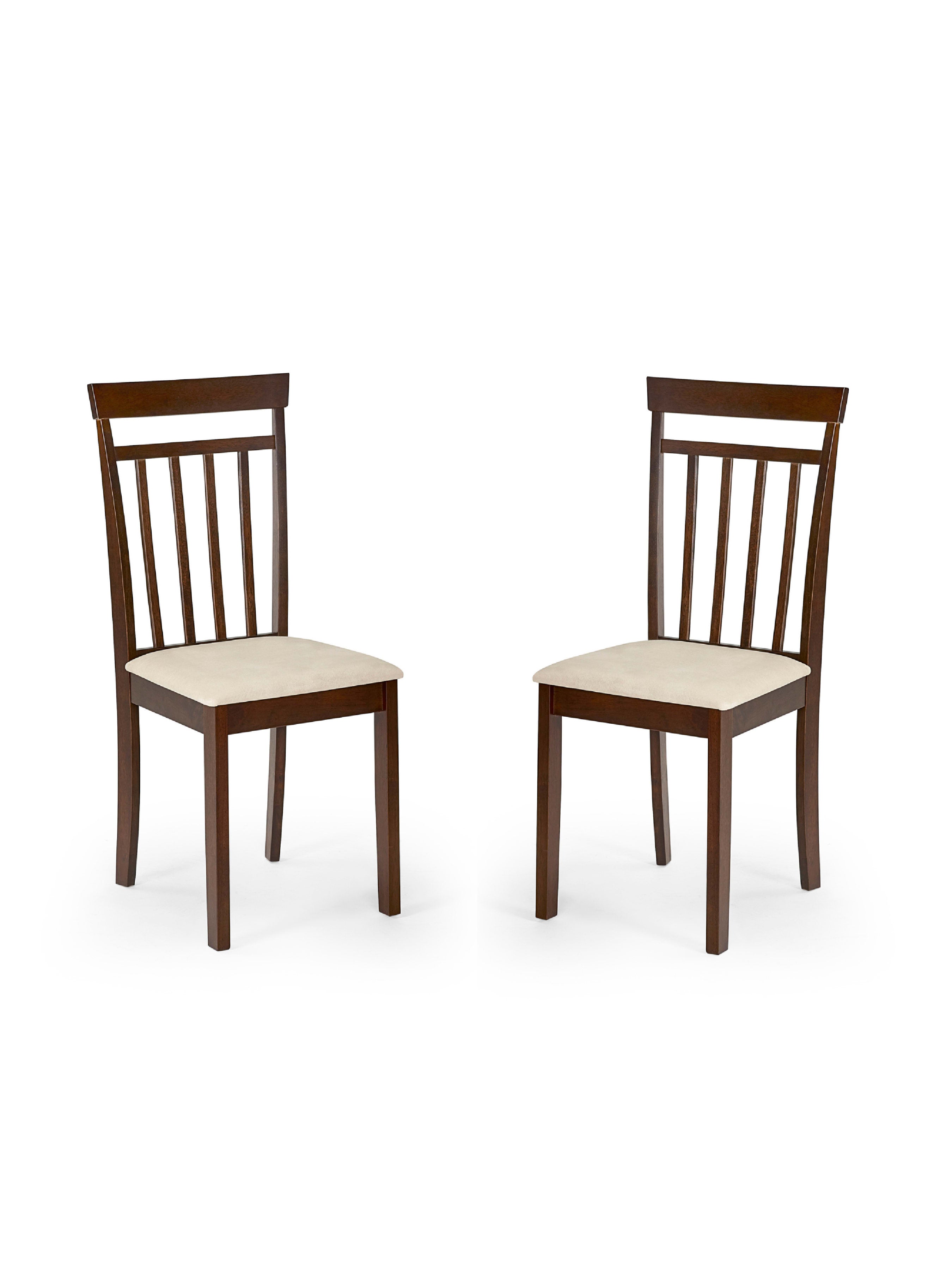 Coast Set of 2 Walnut Slat Back Wooden Dining Chairs – Walnut Effect