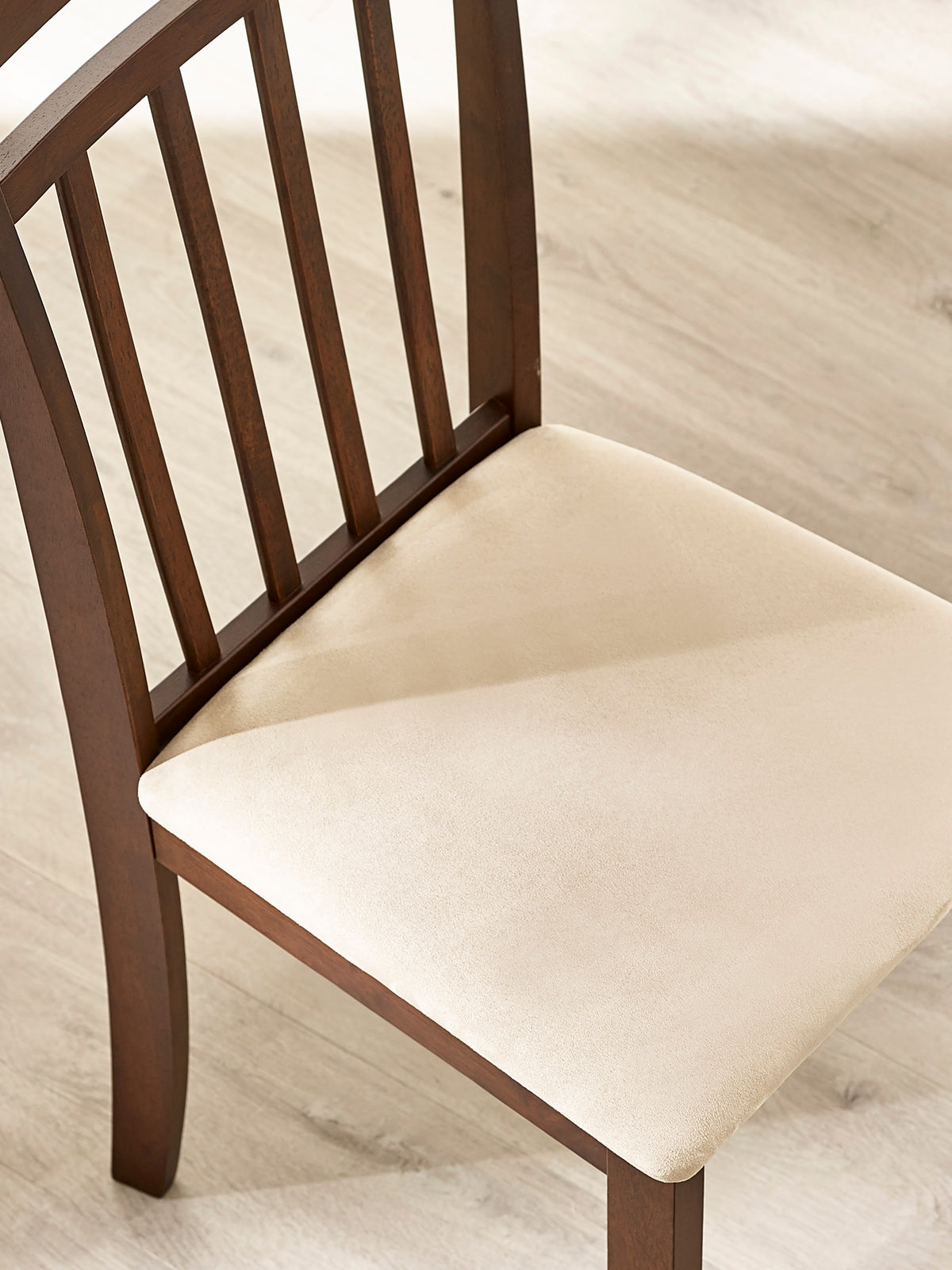 Coast Set of 2 Walnut Slat Back Wooden Dining Chairs – Walnut Effect
