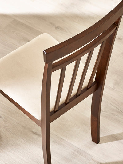 Coast Set of 2 Walnut Slat Back Wooden Dining Chairs – Walnut Effect