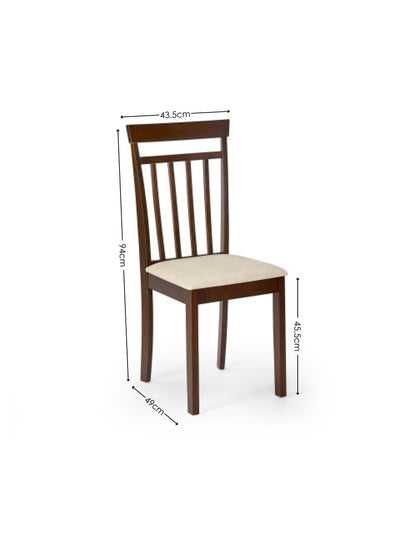 Coast Set of 2 Walnut Slat Back Wooden Dining Chairs – Walnut Effect