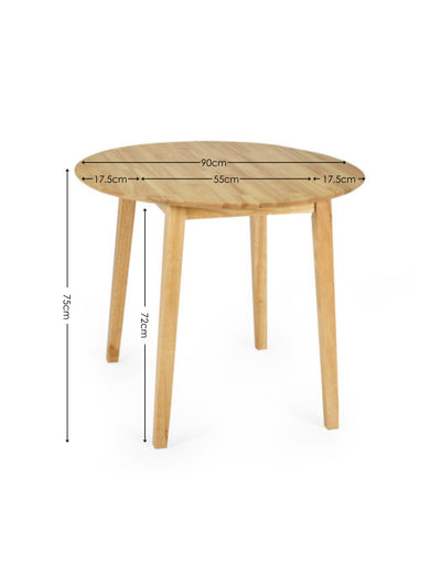 Coast Natural Oak 55- Drop Leaf Extending Round Dining Table – Natural Oak Effect