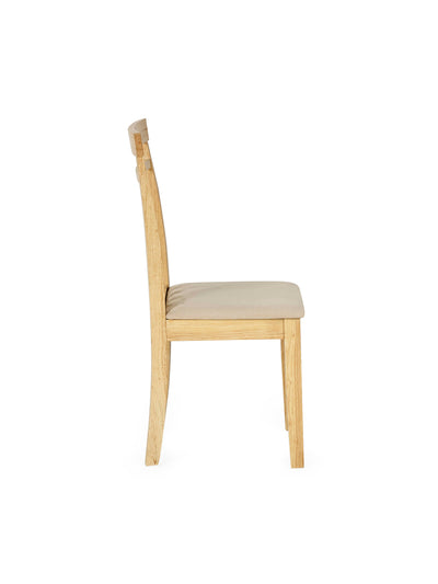 Coast Set of 2 Natural Oak Slat Back Dining Chairs – Natural Oak Effect