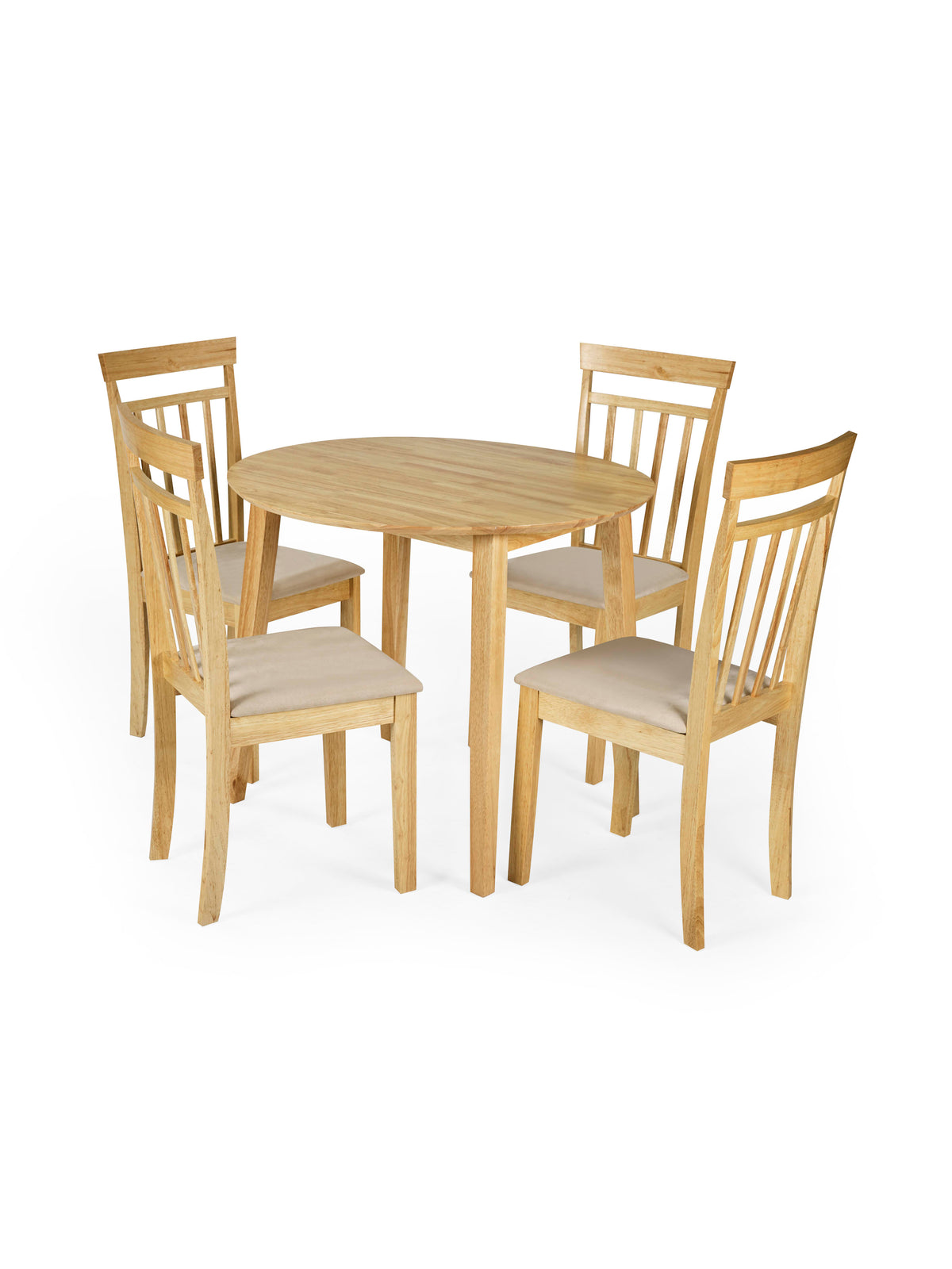 Coast Set of 2 Natural Oak Slat Back Dining Chairs – Natural Oak Effect