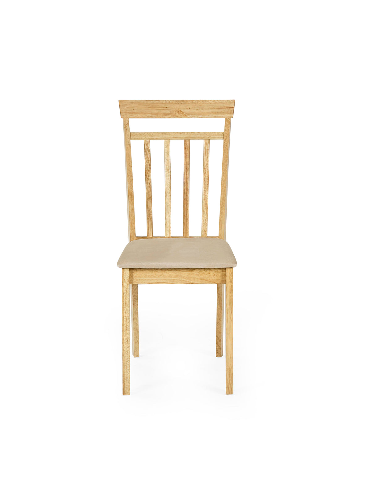Coast Set of 2 Natural Oak Slat Back Dining Chairs – Natural Oak Effect