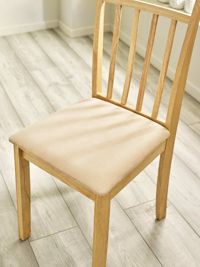 Coast Set of 2 Natural Oak Slat Back Dining Chairs – Natural Oak Effect