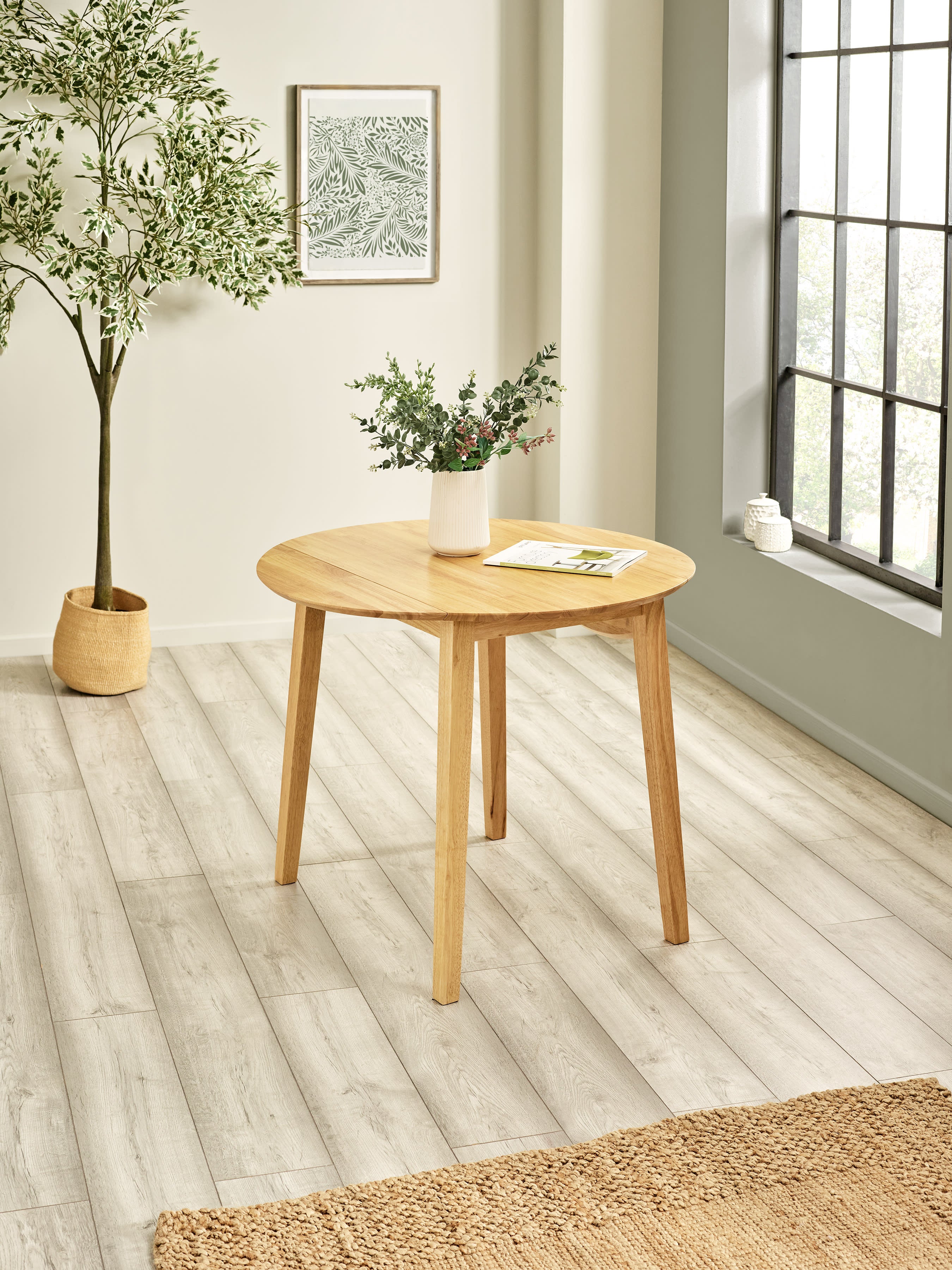 Coast Oak Dropleaf Table and 2 Oak Coast Chairs – Natural Oak Effect
