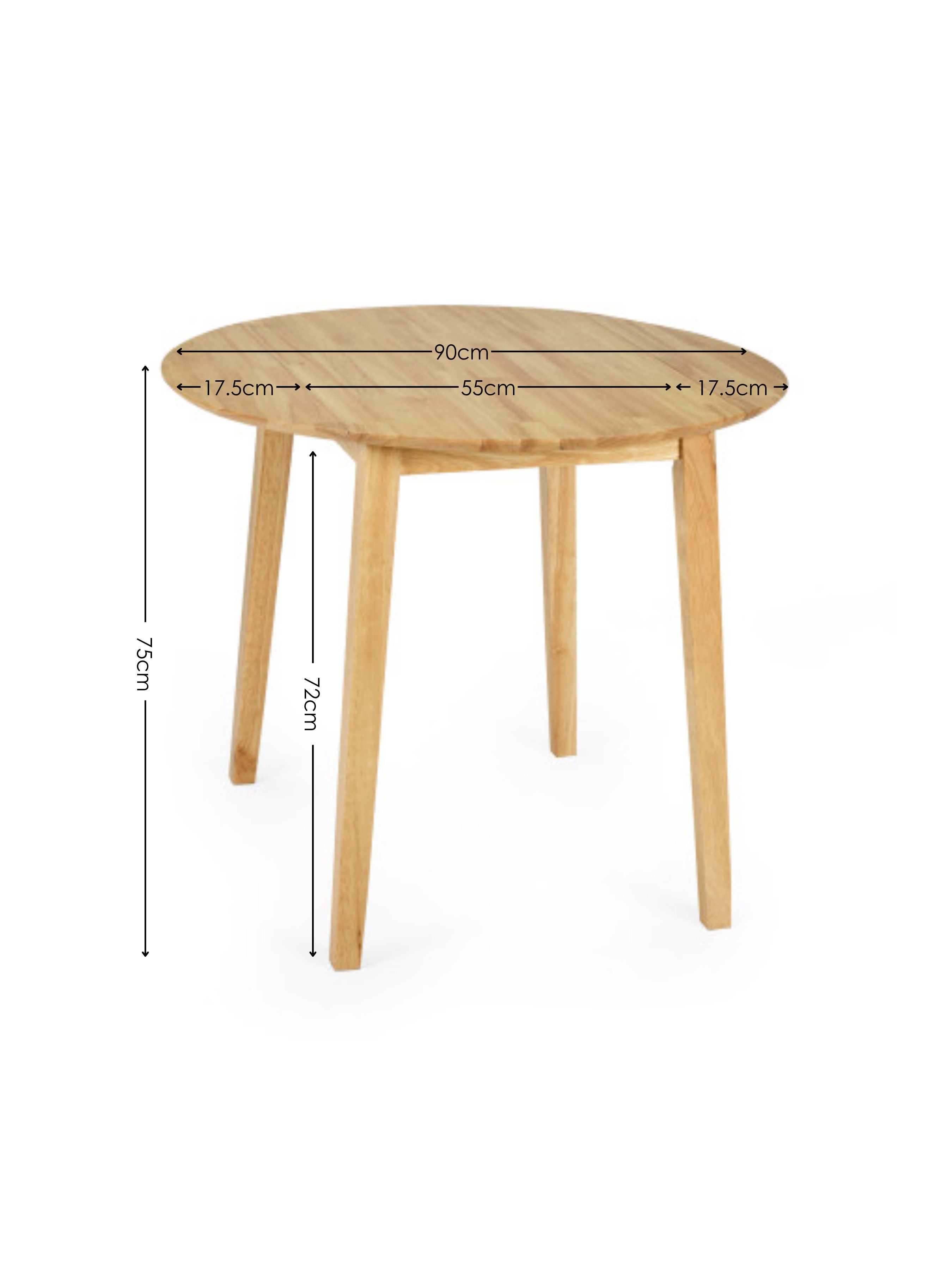Coast Oak Dropleaf Table and 2 Oak Coast Chairs – Natural Oak Effect